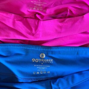 90 Degree By Reflex Hot Pink and Royal Blue Athletic Shorts